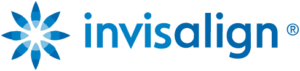 Invisalign logo, clear aligner orthodontic treatment offered for families at our Lynn Valley clinic